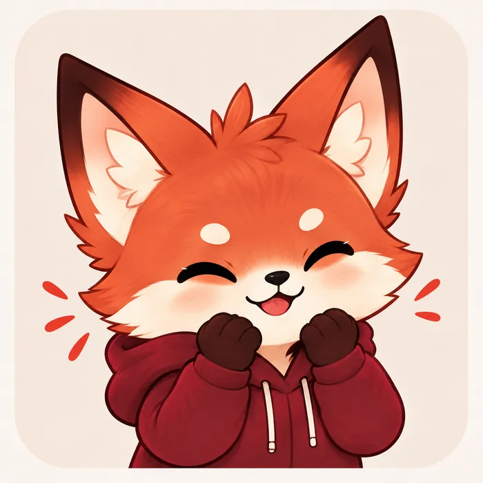 Ruby the fox cheering you on